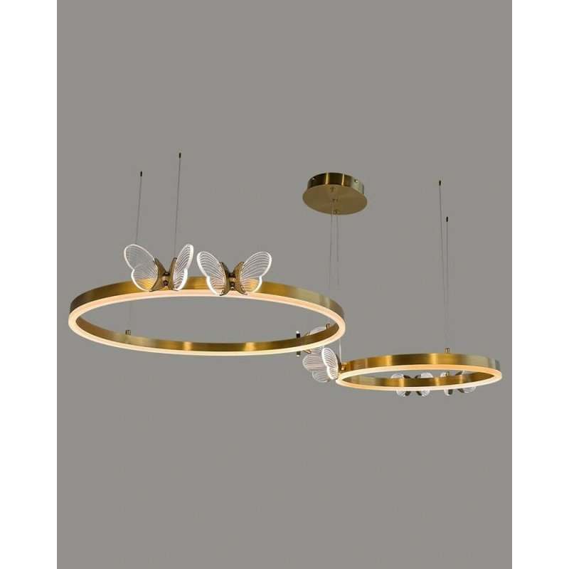 Люстра Line.F C18-600+400 AB LED 1x46W 3000K/4500K/6000K IP20 латунна