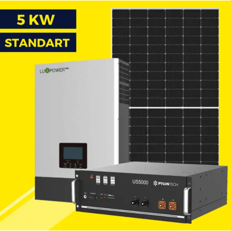 Гибридная солнечная станция на 5 кВт Standart | Luxpower 5 kw | LP Longi 450W