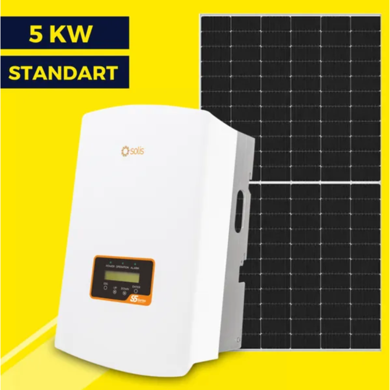 Сетевая солнечная станция на 5 кВт Standart | Solis 5 kw | LP Longi 425W