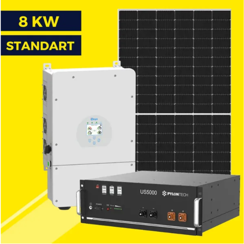 Гибридная солнечная станция на 8 кВт Standart | Deye 8 kw | LP Longi 450W