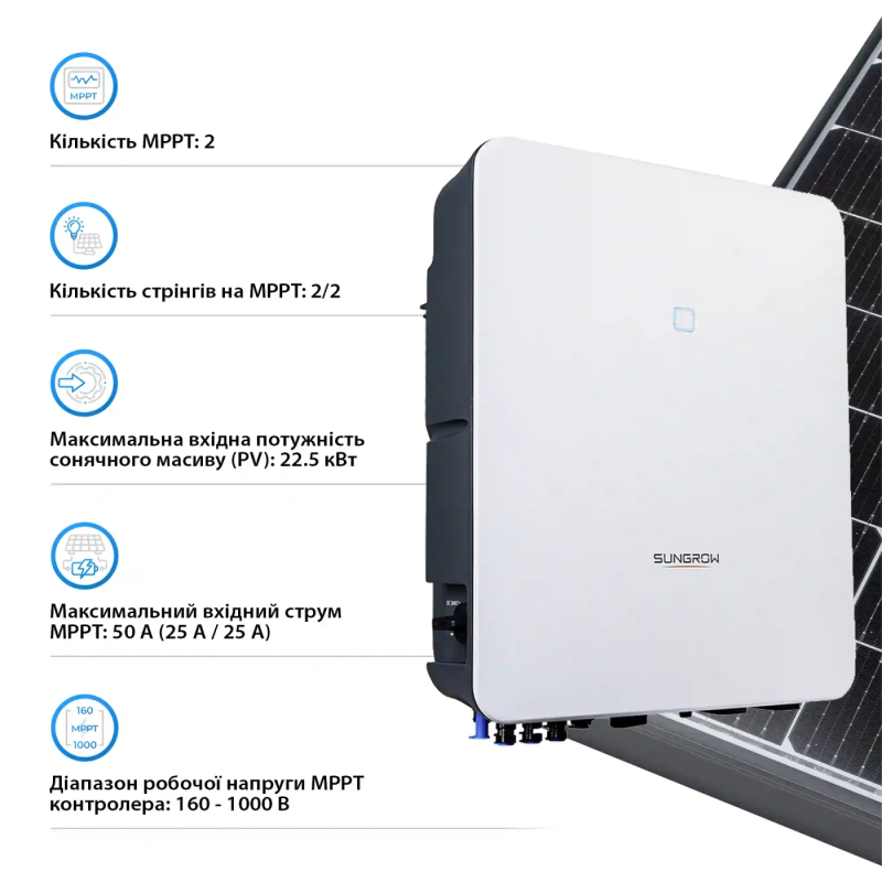 Сетевой инвертор SUNGROW SG15RT_V115 15kW 2 MPPT 220/380V Трехфазный
