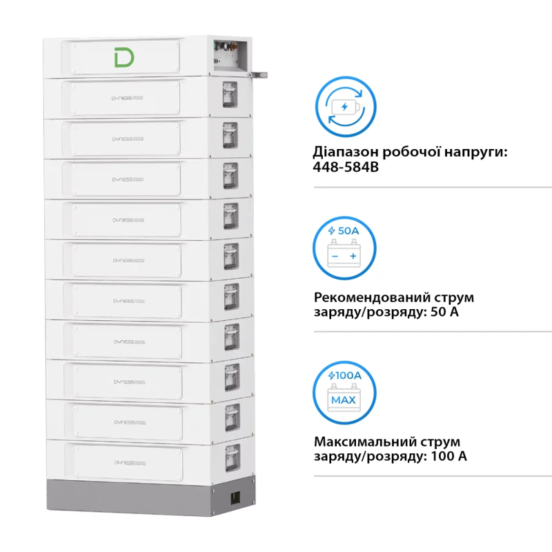 Блок батарей Dyness STACK100-10 10xS51100 51.2kW 512V 100Ah LiFePO4 SBDU100 (STACK100-10-51.2kW)