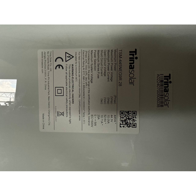 Сонячна панель Trina Vertex S+ N-Type 445W Подвійне скло TSM-445-NEG9R.28-MC4-EVO2