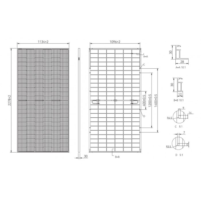 Сонячна панель Tongwei Solar TWMND-72HD590(BF) Bifacial Topcon N-type