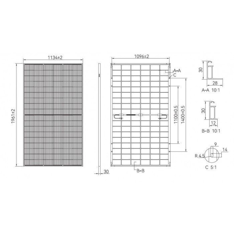 Солнечная панель Tongwei Solar TWMNH-54HD500 (BF) Bifacial Topcon N-Type Black Frame
