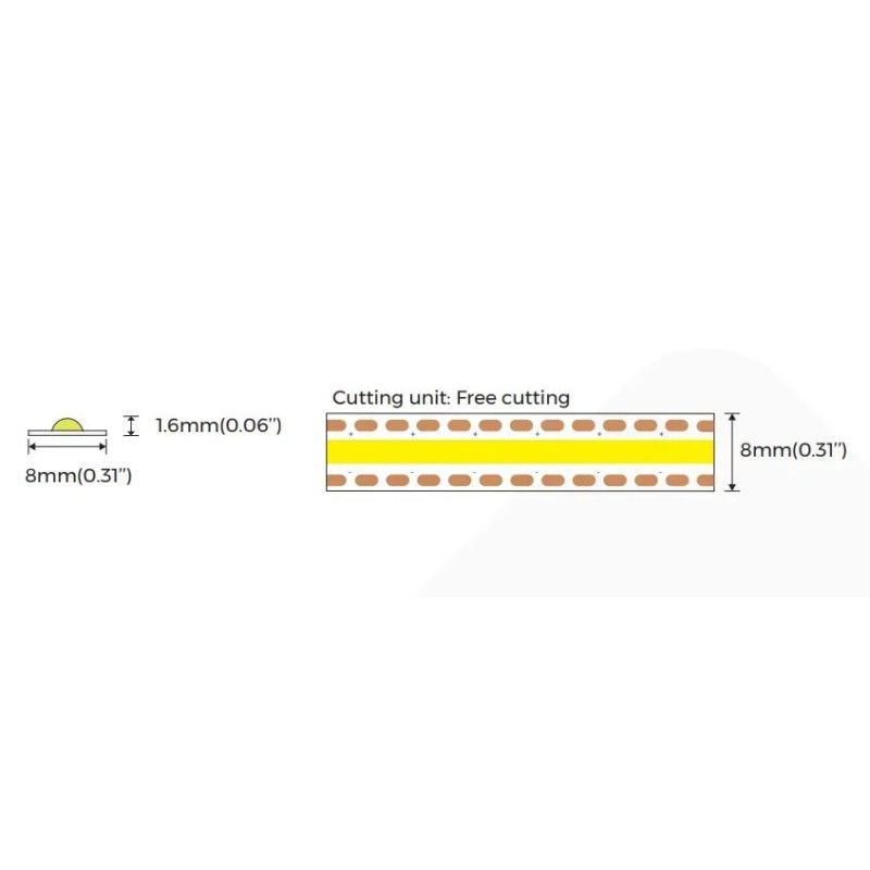 LED стрічка COLORS COB-24V-IP20 4.8W 535Lm 3000K 10м (CF300-24V-8mm-WW)