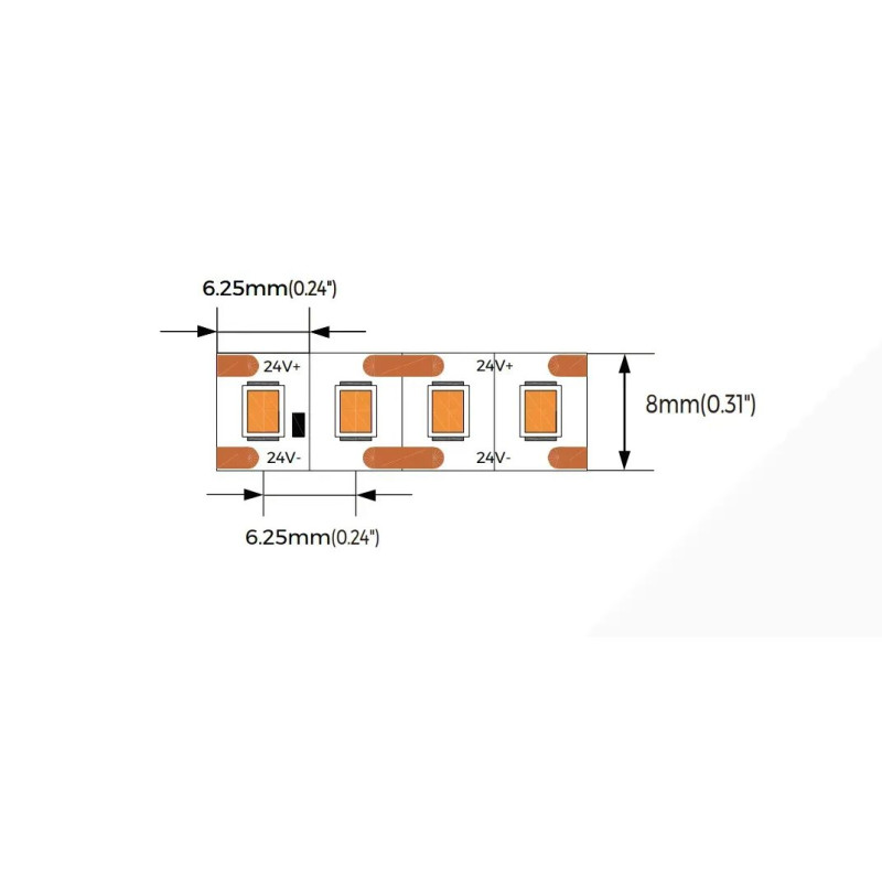 LED лента COLORS 160-2835-24V-IP20 14.4W 1960Lm 5000K 5м (CR8160-24V-8mm-DW)