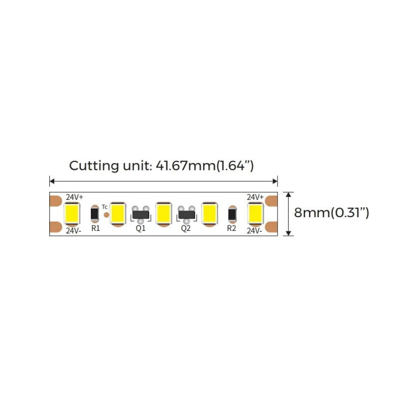 LED лента COLORS 120-2835-24V-IP20 9,6W 760Lm 4000K 20м (DJS120-24V-8mm-NW)