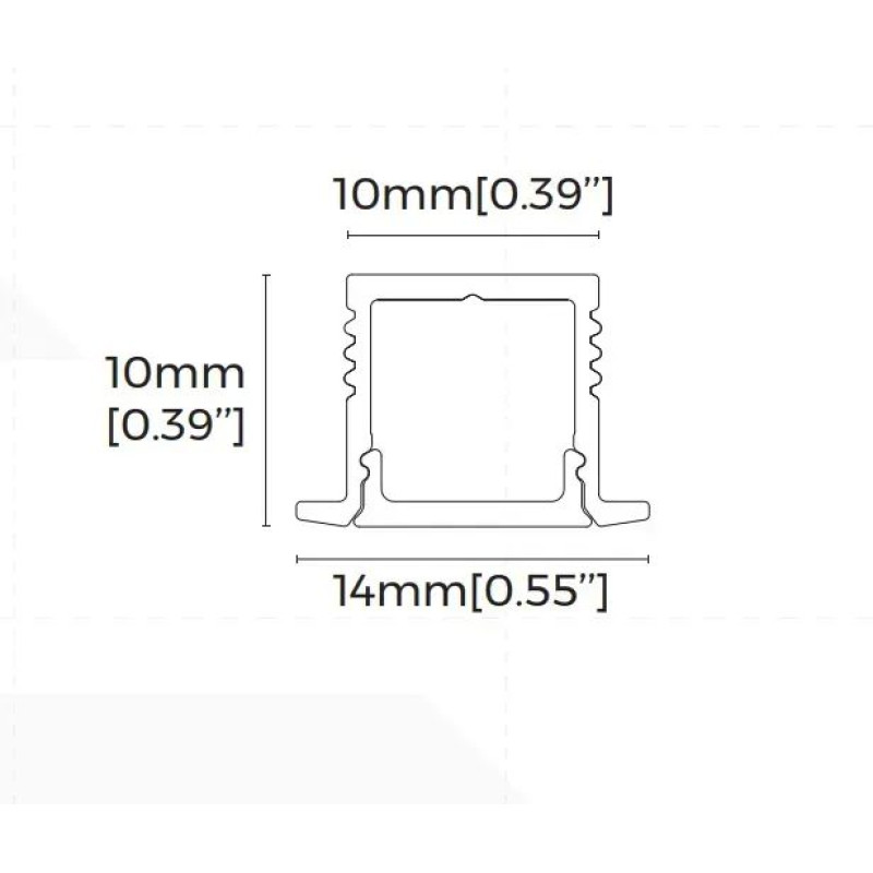 LED-профіль врізний анодований COLORS 2,5 метра (LE1410_2,5(black))