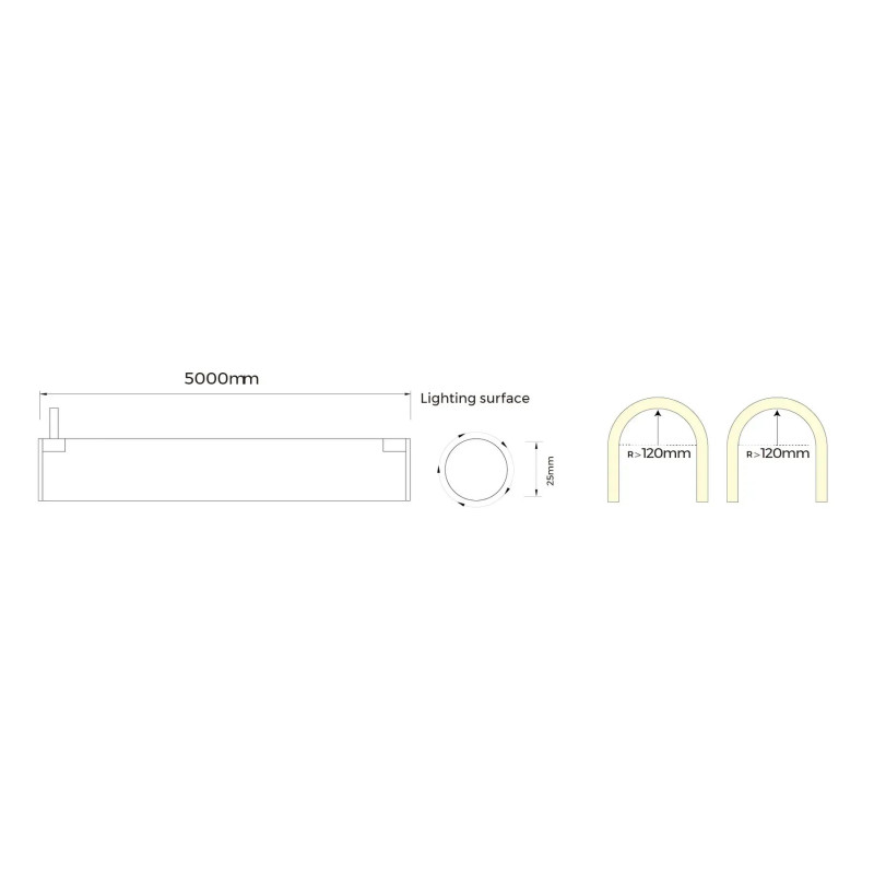 Гибкий неон COLORS 24V IP65 10W Green 5м (NNR25-G)