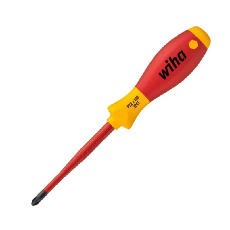 Диэлектрическая отвертка Wiha W35396 Soft Finish electric slimFix PZ2х100