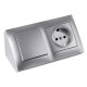 Двойная угловая коробка Kontakt Simon Simon 54 Premium DPNR2/43 для накладного монтажа под рамки (серебро)
