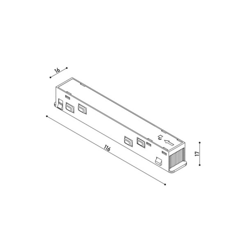 Соединитель линейный Kloodi KDMG-ZM 180 WH 48V белый