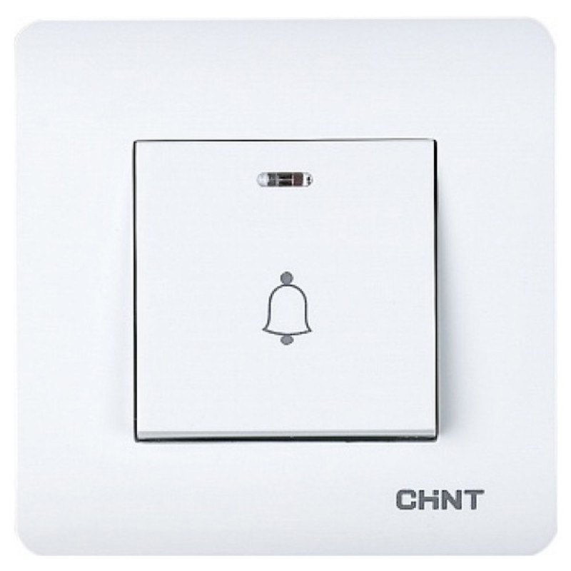 Вимикач дверного дзвоника Chint NEW3 з LED-підсвіткою білий (715388)
