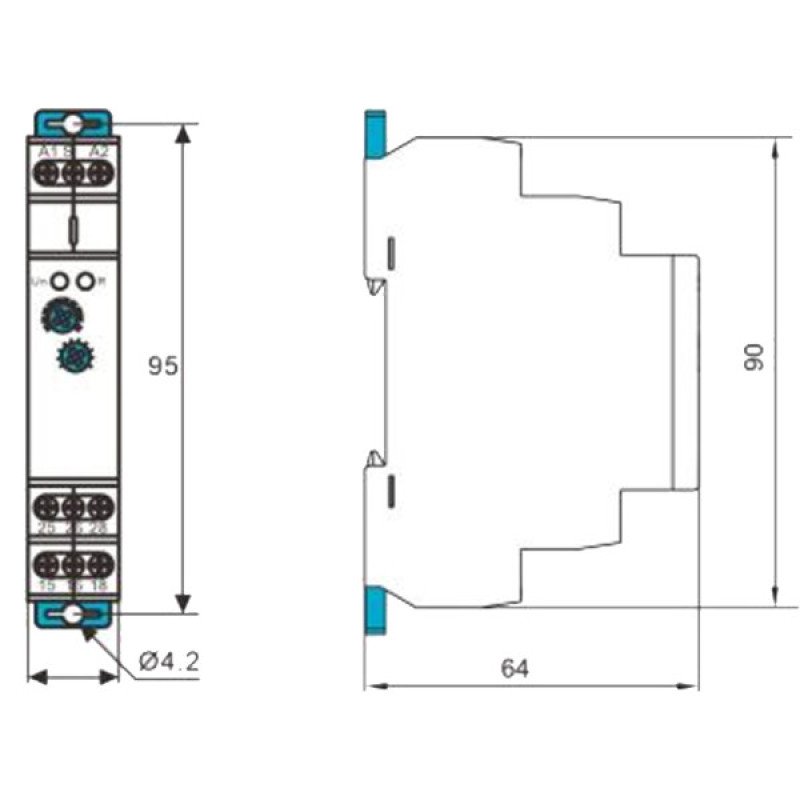 Реле задержки времени TOSUNlux TRT8-A2/A230 (ON) 16A AC 230B 2 контактные группы (6940151085881)