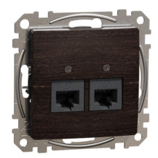 Двойная компьютерная розетка Schneider Electric Sedna Design & Elements RJ45 кат. 5е UTP венге SDD181452
