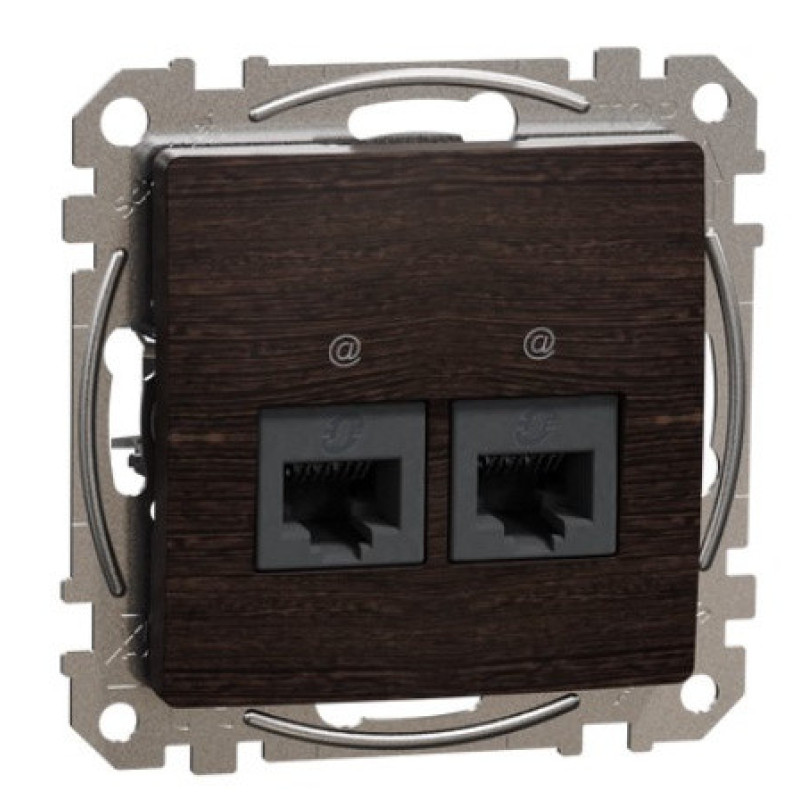 Двойная компьютерная розетка Schneider Electric Sedna Design & Elements RJ45 кат. 5е UTP венге SDD181452