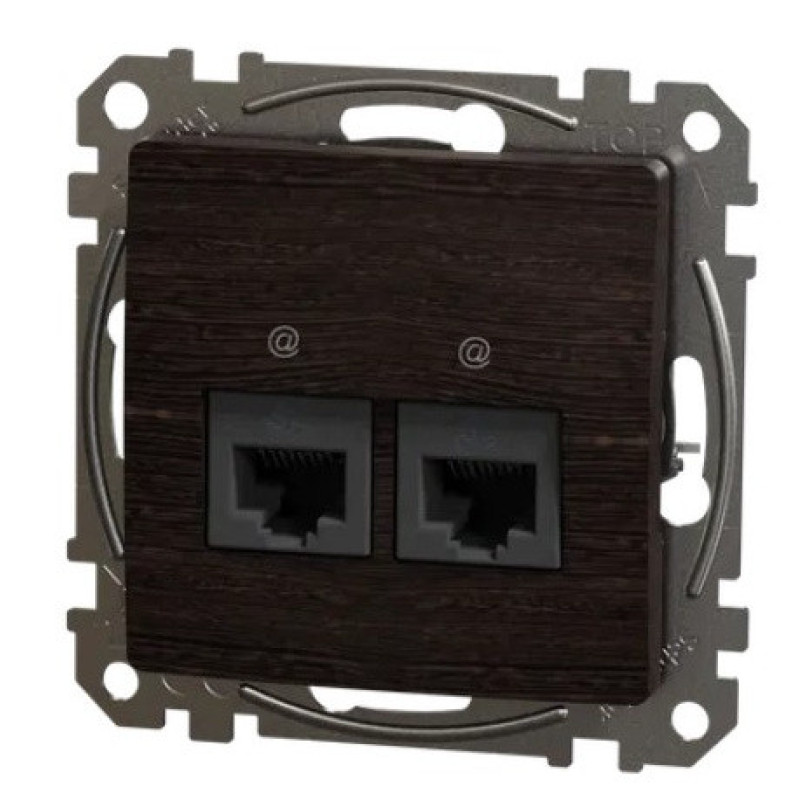 Двойная компьютерная розетка Schneider Electric Sedna Design & Elements RJ45 кат. 5е UTP венге SDD181452
