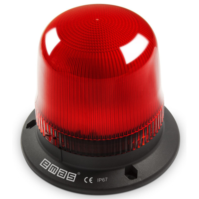 Червоний багатофункціональний проблисковий маяк Emas IT120R024 24В AC/DC Ø120мм