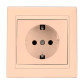 Розетка Elcor Emily 9215 (211577) с заземлением (кремовый)