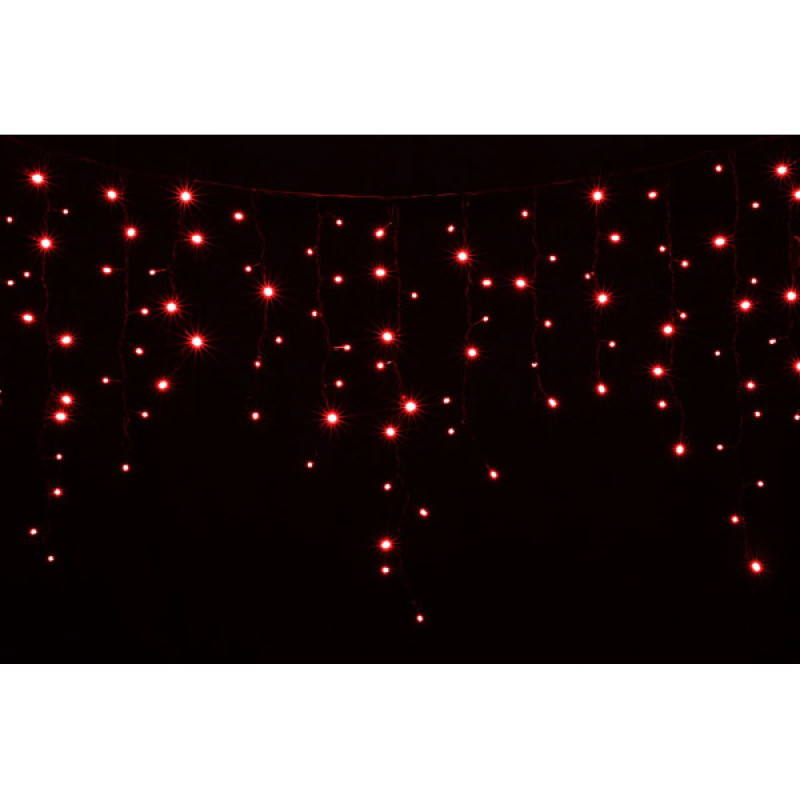 Вулична світлодіодна гірлянда Delux EN ICICLE 120LED (90009069) 2x0,9м IP44 (червоне світло) чорний шнур
