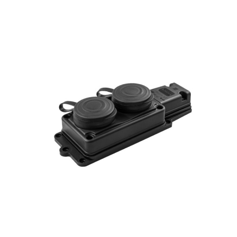 Колодка Violux каучук настенная 2-ная с заземлением с крышкой IP44 ( 930650 )
