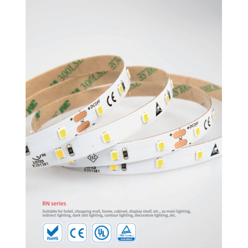 LED стрічка RISHANG 60-2835-12V-IP20 5,5W 463Lm 3000K 5м (RN0860TA-B-WW)