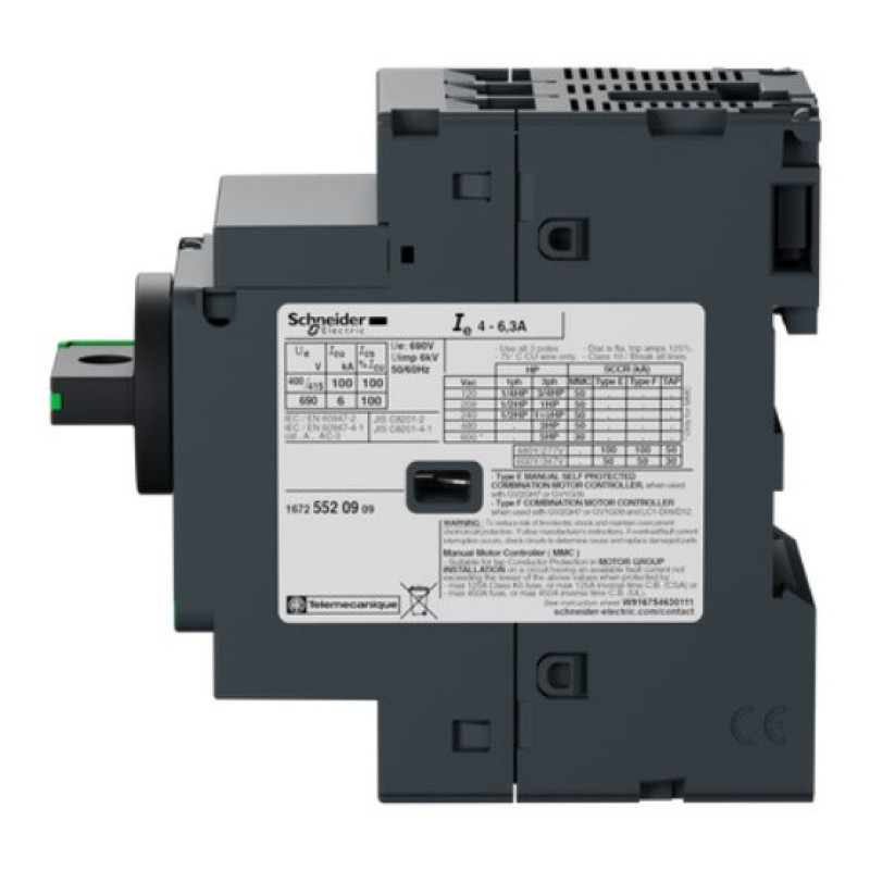 Автомат захисту двигуна Schneider Electric GV2P10 4-6.3 з комбінованим розчепленням