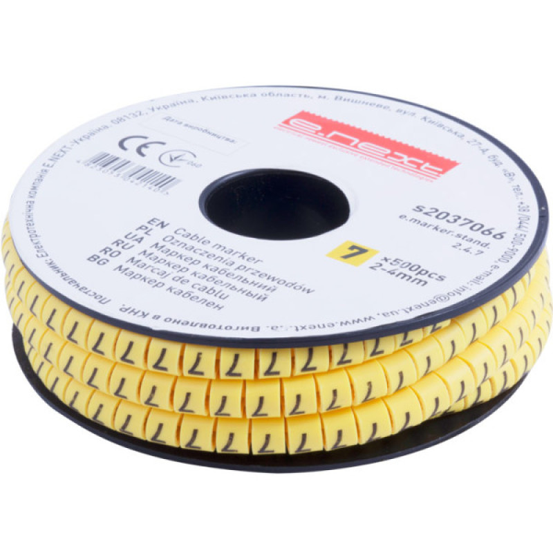 Кабельный маркер E.Next e.marker.stand.2.4.7 2-4 кв.мм 7 500шт (s2037066)