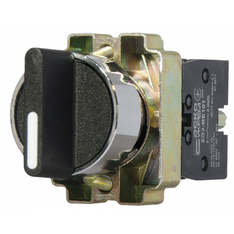 Переключатель Аско-Укрем XB2-BD53 (I-0-II) с самовозвратом (A0140010045)