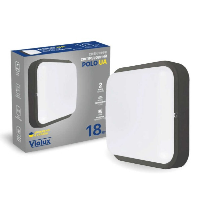 Світильник LED Violux ДББ POLO UA антрацит 18W 5000K IP54 ( 243453 )