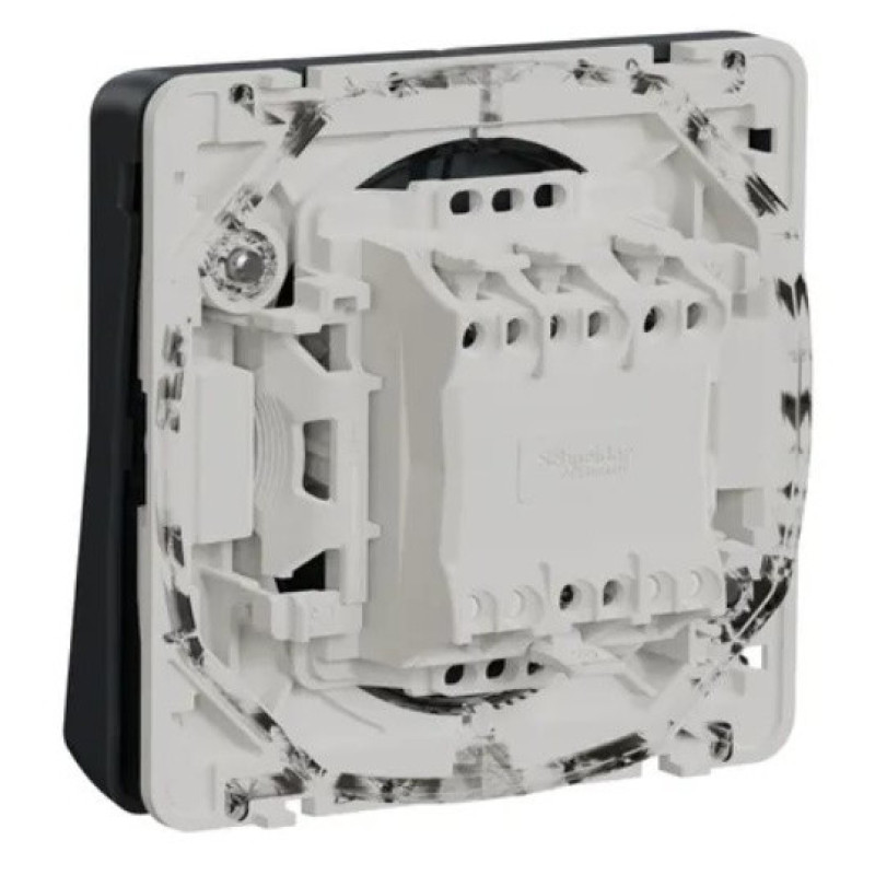 Двоклавішний кнопковий вимикач Schneider Electric MUR35228 з підсвічуванням IP55 (чорний)