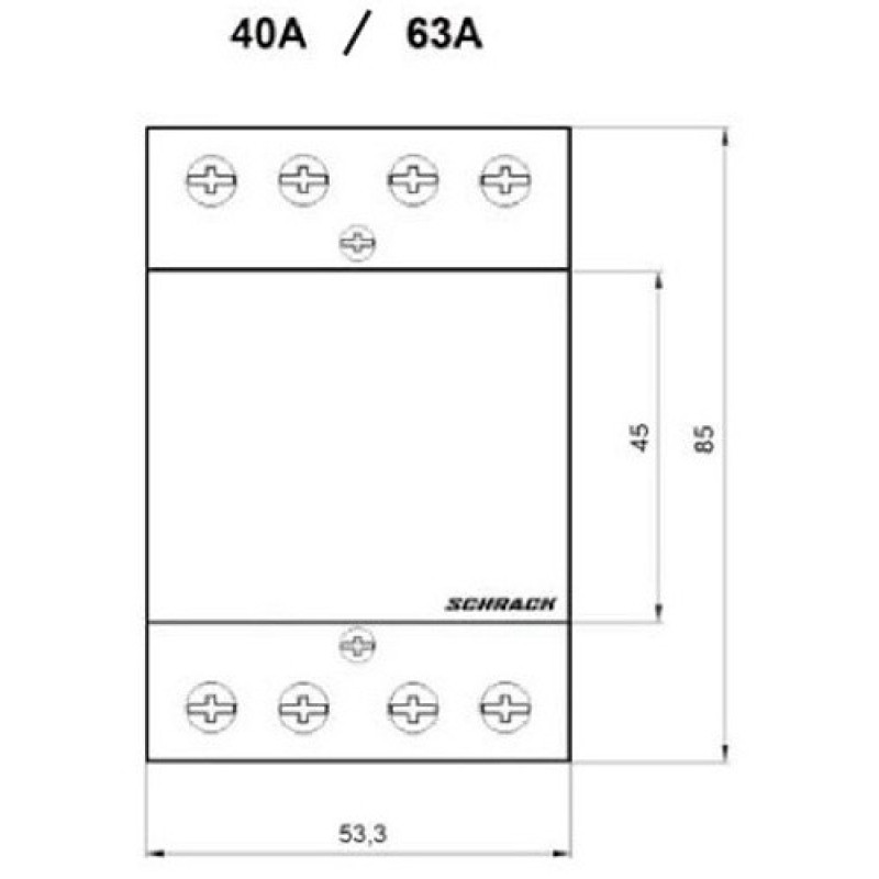 Контактор 40А 4НО 230В AC, Schrack