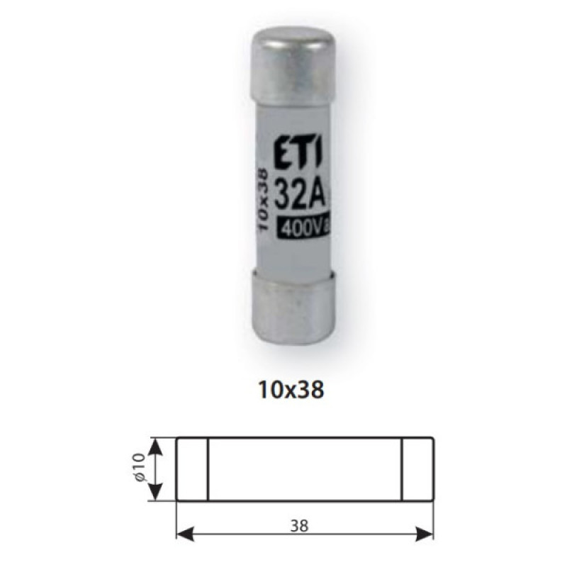 Предохранитель ETI 002621017 CH 10X38 aM 0.5A 500V