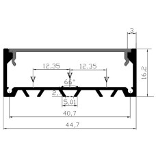 LED-профіль накладний LS4516 (2 метра)