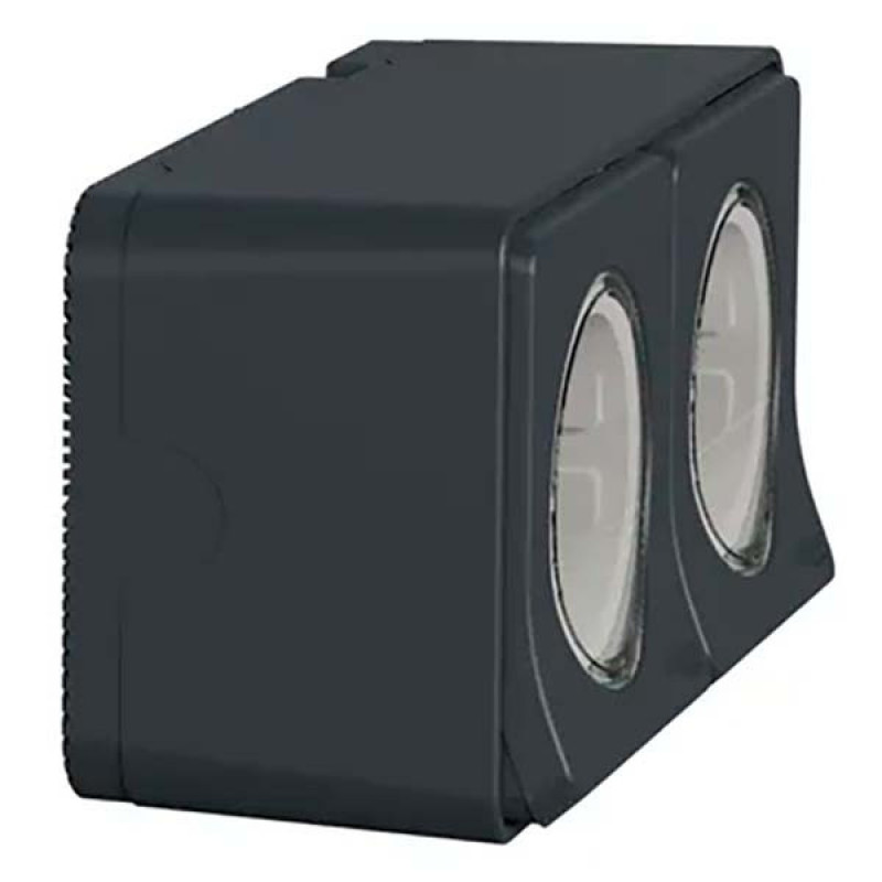 Накладна 2-місна розетка Schneider Electric MUR36029 із з/к та шторками IP55 (чорний)