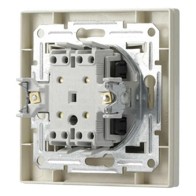 Переключатель перекрестный 1-клавишный кремовый Asfora, EPH0500123