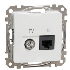 Конечная TV-розетка Schneider Electric Sedna Design & Elements + RJ45 кат. 6 UTP белая SDD111469T