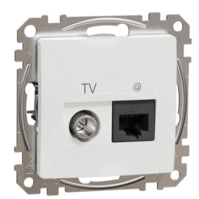 Конечная TV-розетка Schneider Electric Sedna Design & Elements + RJ45 кат. 6 UTP белая SDD111469T