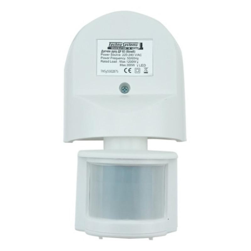 Інфрачервоний датчик руху TNSy ДР 02 1200Вт 180° 12м IP44 білий (TNSy5502875)