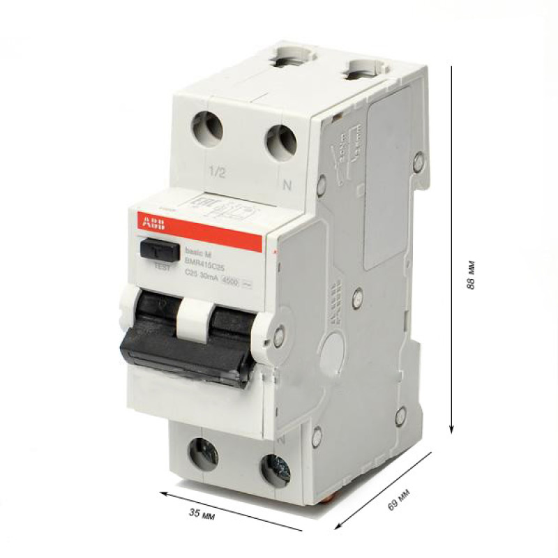 Дифференциальный автоматический выключатель ABB BASIC M 1Р+N 32А 4.5кА