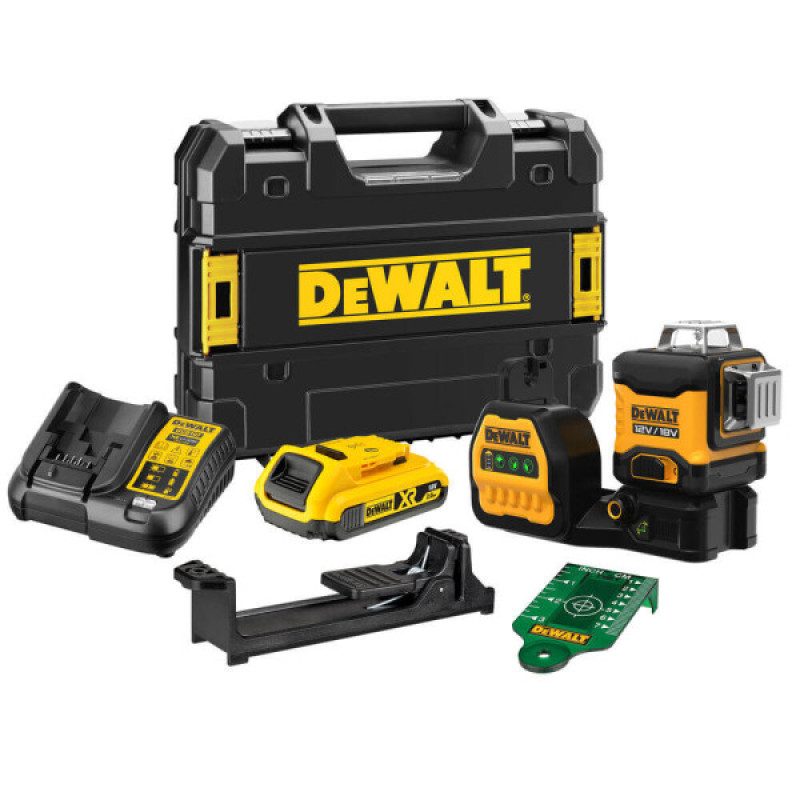 Линейный лазерный уровень DeWALT DCE089D1G18 XR Li-Ion 10,8/12/18В с зеленым лучом