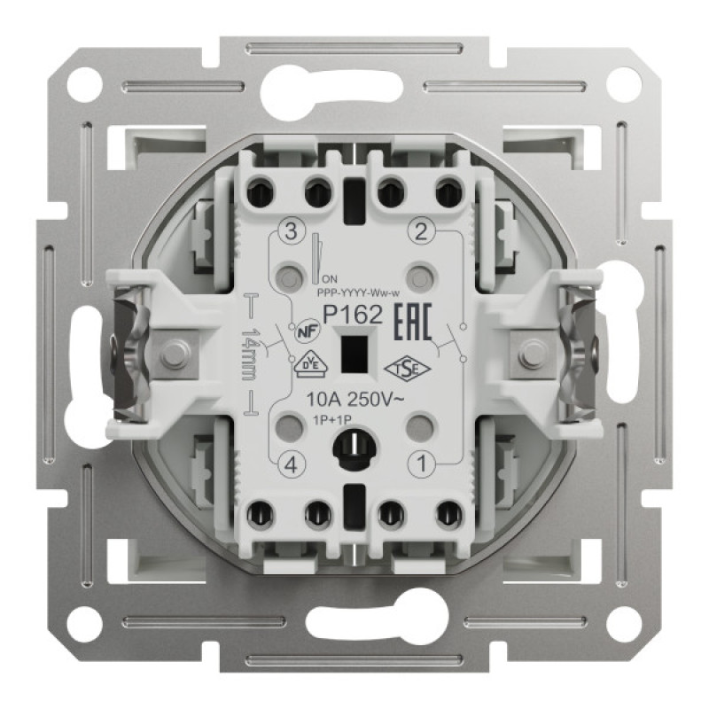 Вимикач кнопковий двоклавішний Schneider Electric Asfora без рамки білий (EPH1170121)