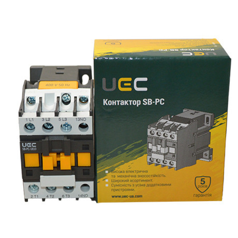 Контактор UEC SB-РC-018 18А 400В/АС3 1NO (PC1-SB-018-400-10)