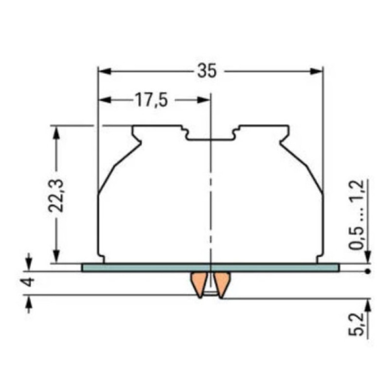 Клемма Wago 862-9515 1+3+5 PE-N-L1-L2-L3