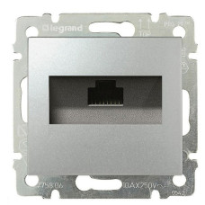Механизм розетки компьютерной RJ-45 UTP Cat.5e Valena алюминий