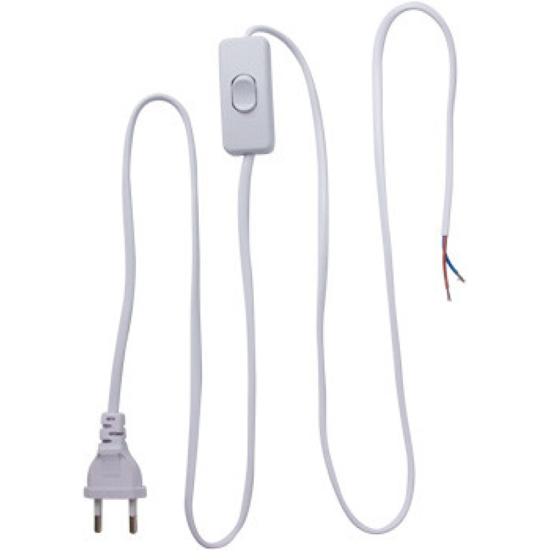 Электрическая вилка со шнуром Enext e.wire. switch / plug. white