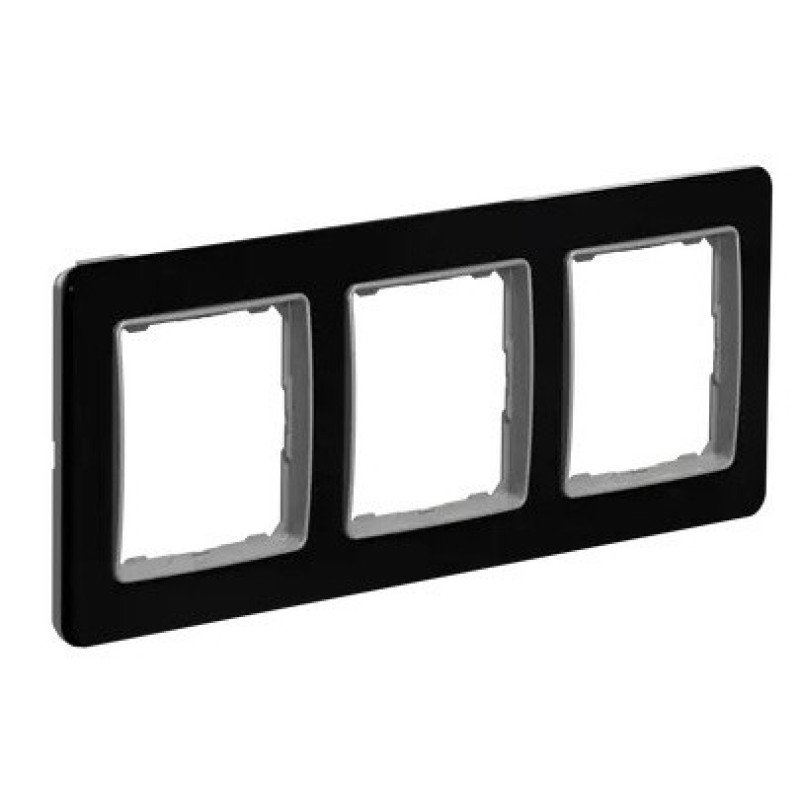 Рамка тройная Schneider Electric Sedna Elements искусственное черное стекло SDD361803