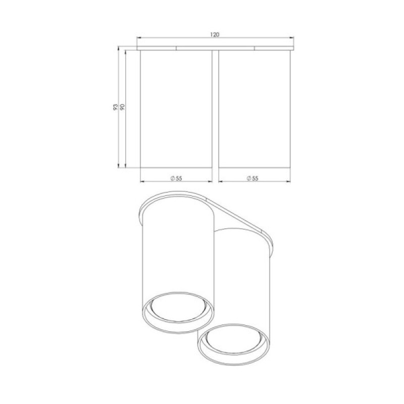 Точечный светильник Pikart 35335-3 LLP Double GU10 2x60W IP20 латунный