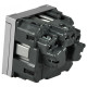 Механизм розетки ABB Zenit N2288.1 PL 2М с заземлением и крышкой (серебро)